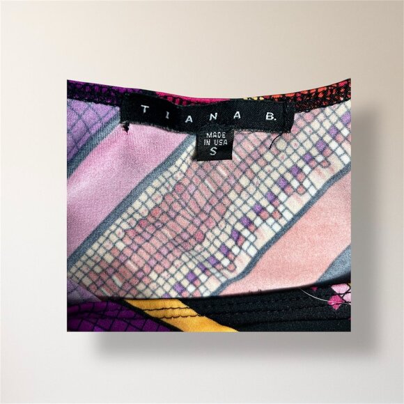 Tiana B Womens S Black Pink Yellow Sleeveless Sheath Lightweight Dress Retro Y2K - Picture 6 of 6